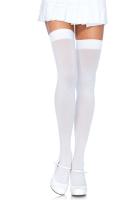 Плотные непрозрачные чулки Leg Avenue Nylon Thigh Highs White, plus size