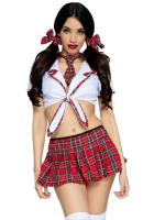 Костюм школьницы Leg Avenue Miss Prep School XS, топ, юбка, галстук, бантики