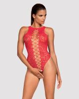 Ажурный бодистокинг с эффектом шнуровки Obsessive B120 teddy red S/M/L, красный