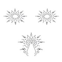 Пэстис из кристаллов Petits Joujoux Gloria set of 3 - Silver, украшение на грудь и вульву