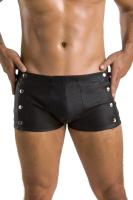 Мужские кожаные боксеры с заклепками Passion 048 Short David L/XL Black