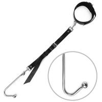 Анальный крюк с ошейником из натуральной кожи Art of Sex - Anal hook, Черный