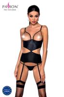 Корсет с открытой грудью Passion JANNIES CORSET XXL/XXXL black, стринги в наборе