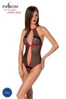 Сетчатое боди с кружевом на груди Passion SATARA BODY S/M red