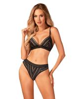 Комплект белья Obsessive Natilya 2-pcs set XS/S, black, бюстгальтер, трусики