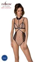 Боди с открытой грудью Passion DOMINICA BODY L/XL beige, воротник-чокер, корсет