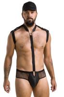 Комплект эротического мужского белья Passion 038 John XXL/XXXL Black, боди, кепка