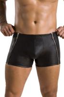 Мужские кожаные боксеры с молниями Passion 049 Short Matt XXL/XXXL Black