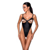 Боди из экокожи Celine Body black L/XL — Passion: с доступом, открытый