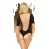 Боди Penthouse Salute Me XL Black, имитация шнуровки на спине и декольте, геометрическое плетение || 
