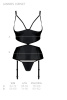 Корсет с открытой грудью Passion JANNIES CORSET S/M black, стринги в наборе || 