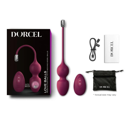 Вагинальные шарики Dorcel LOVE BALLS PLUM, вибрации и движения внутреннего шарика, пульт ДУ || 