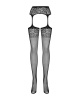 Сетчатые чулки-стокинги с имитацией гартеров Obsessive Garter stockings S500 S/M/L, черные, с доступ || 