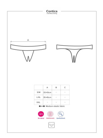 Кружевные танга с доступом Obsessive Contica crothchles thong L/XL, черные || 