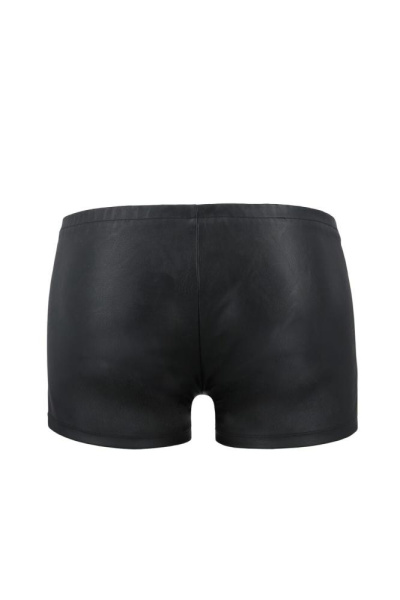 Мужские кожаные боксеры с молниями Passion 049 Short Matt XXL/XXXL Black