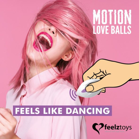 Вагинальные шарики с жемчужным массажем FeelzToys Motion Love Balls Foxy с пультом ДУ, 7 режимов || 