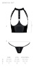 Комплект белья с открытой грудью Passion GENEVIA SET WITH OPEN BRA L/XL black, корсет, стринги || 