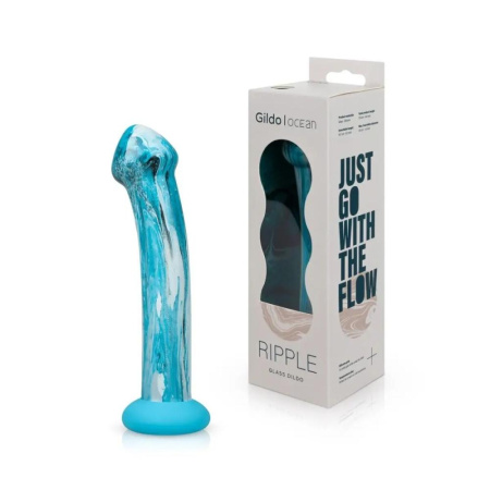 Стеклянный дилдо Gildo - Ocean Ripple Glass Dildo || 