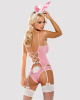 Эротический костюм зайки Obsessive Bunny suit 4 pcs costume pink L/XL, розовый, топ с подвязками, тр || 