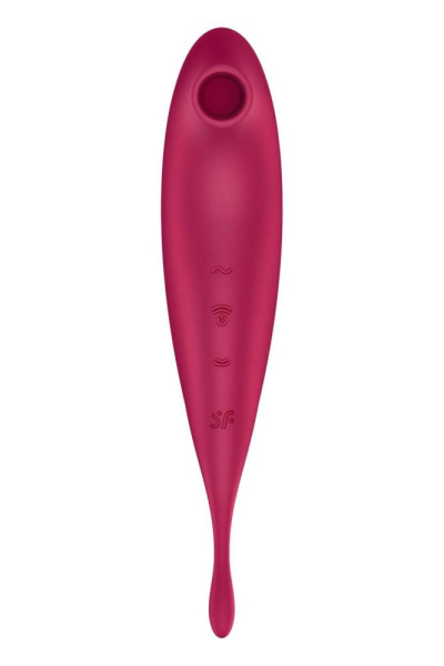 Смарт-вибратор для клитора с вакуумной стимуляцией Satisfyer Twirling Pro+ dark red