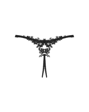 Прозрачные стринги с доступом Obsessive Celia Noir crotchless thong XS/S || 
