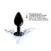Металлическая анальная пробка с кристаллом Dorcel Diamond Plug Black S || 