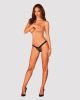 Кружевные трусики с заниженной талией Obsessive Estiqua panties XS/S, black || 