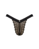 Кружевные трусики с заниженной талией Obsessive Estiqua panties M/L, черные || 