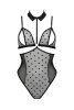Боди с открытой грудью Passion DOMINICA BODY XXL/XXXL black, воротник-чокер, корсет || 