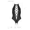 Боди из эко-кожи с имитацией шнуровки и открытым доступом Nancy Body black L/XL - Passion || 