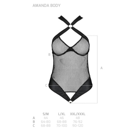 Сетчатый боди с халтером Amanda Body black L/XL - Passion || 