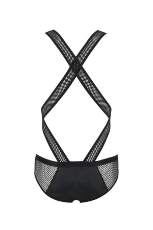 Мужское эротическое сетчатое боди Passion 045 Victor XXL/XXXL Black, экокожа, сетка || 