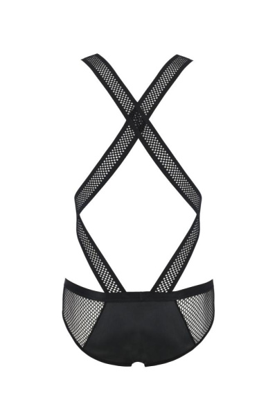 Мужское эротическое сетчатое боди Passion 045 Victor XXL/XXXL Black, экокожа, сетка