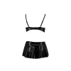 Комплект белья под латекс DEBY SET black XXL/XXXL - Passion: лиф, мини-юбочка, стринги || 