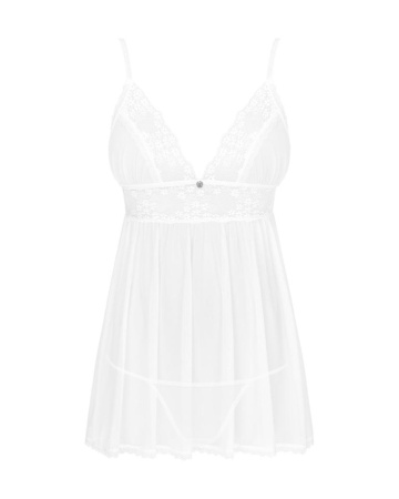 Пеньюар и трусики Obsessive Heavenlly babydoll & thong M/L || 