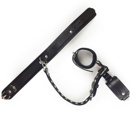 Фиксаторы для шеи и рук Art of Sex - Bondage Set из натуральной кожи, цвет черный || 