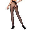 Колготки с открытым доступом, контрастная линия TIOPEN 010 black 3/4 (20 den) — Passion || 