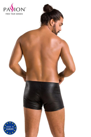 Мужские кожаные боксеры с молниями Passion 049 Short Matt XXL/XXXL Black || 