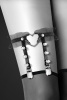 Гартер на ногу Bijoux Pour Toi - WITH HEART AND SPIKES Black, сексуальная подвязка с сердечком || 
