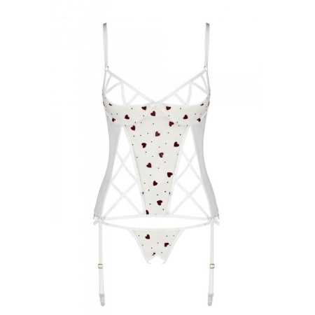 Корсет с подвязками + стринги LOVELIA CORSET white L/XL - Passion || 