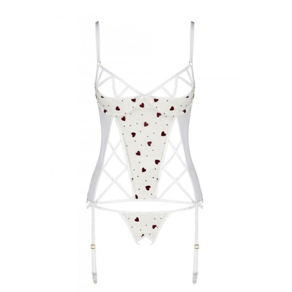 Корсет с подвязками + стринги LOVELIA CORSET white L/XL - Passion