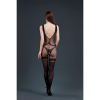 Бодистокинг с доступом Moonlight Model 14 XS-L Black, рисунок боди и чулок на подвязках || 