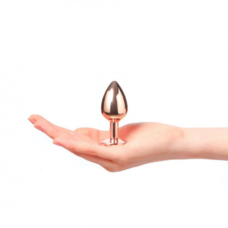 Металлическая анальная пробка с украшением в виде кристалла Dorcel - Diamond Plug Rose Gold S || 