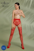 Эротические колготки-бодистокинг Passion ECO S004 red, закрытые трусики, декор, подвязки || 