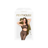 Комплект Penthouse Work it Out S/L Black, короткий топ и колготки, ажурное плетение || 