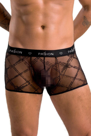 Мужские прозрачные боксеры Passion 032 Short James XXL/XXXL Black, сетка