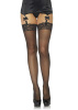 Чулки со швом и стразами Leg Avenue Stockings Rhinestone backseam, кружевная резинка, one size || 