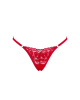 Кружевные стринги Obsessive Lacelove thong XS/S Red, низкая посадка || 