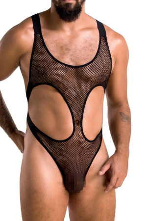 Мужское сетчатое боди Passion 040 Leon XXL/XXXL Black, сетка, резинки