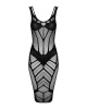 Полупрозрачное платье миди Obsessive D609 dress S/M/L, black || 